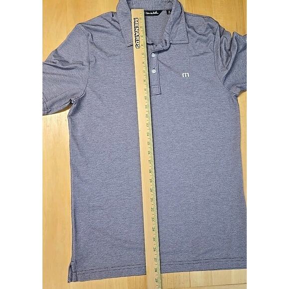 Travis Mathew Golf Polo Shirt Men Size Medium Lavender Striped Pima Cotton Blend - Picture 7 of 10